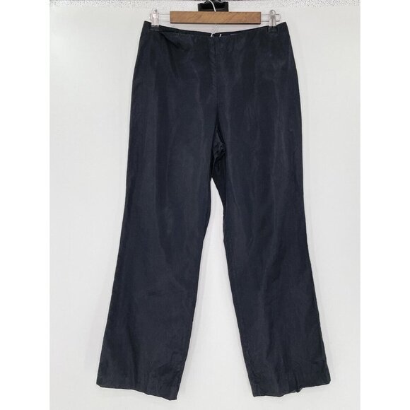 VTG Ralph Lauren Purple Label Women Silk Pants Black Union Made Made In USA 10 - Picture 1 of 11